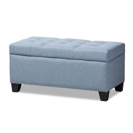 Michaela Modern Light Blue Upholstered Storage Ottoman